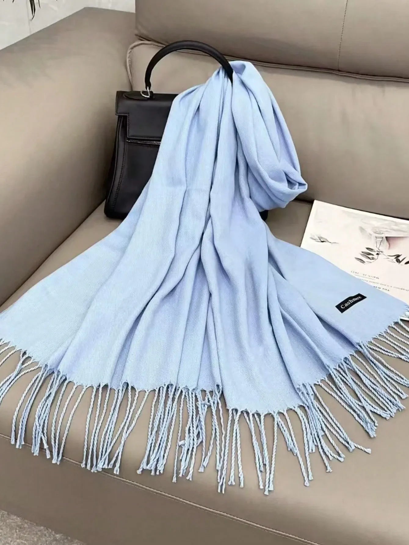 1PC 190*70cm Outdoor Classic Solid Color Windproof Sand Shawl 120g Fashion Men's Women's Universal Thin Scarf