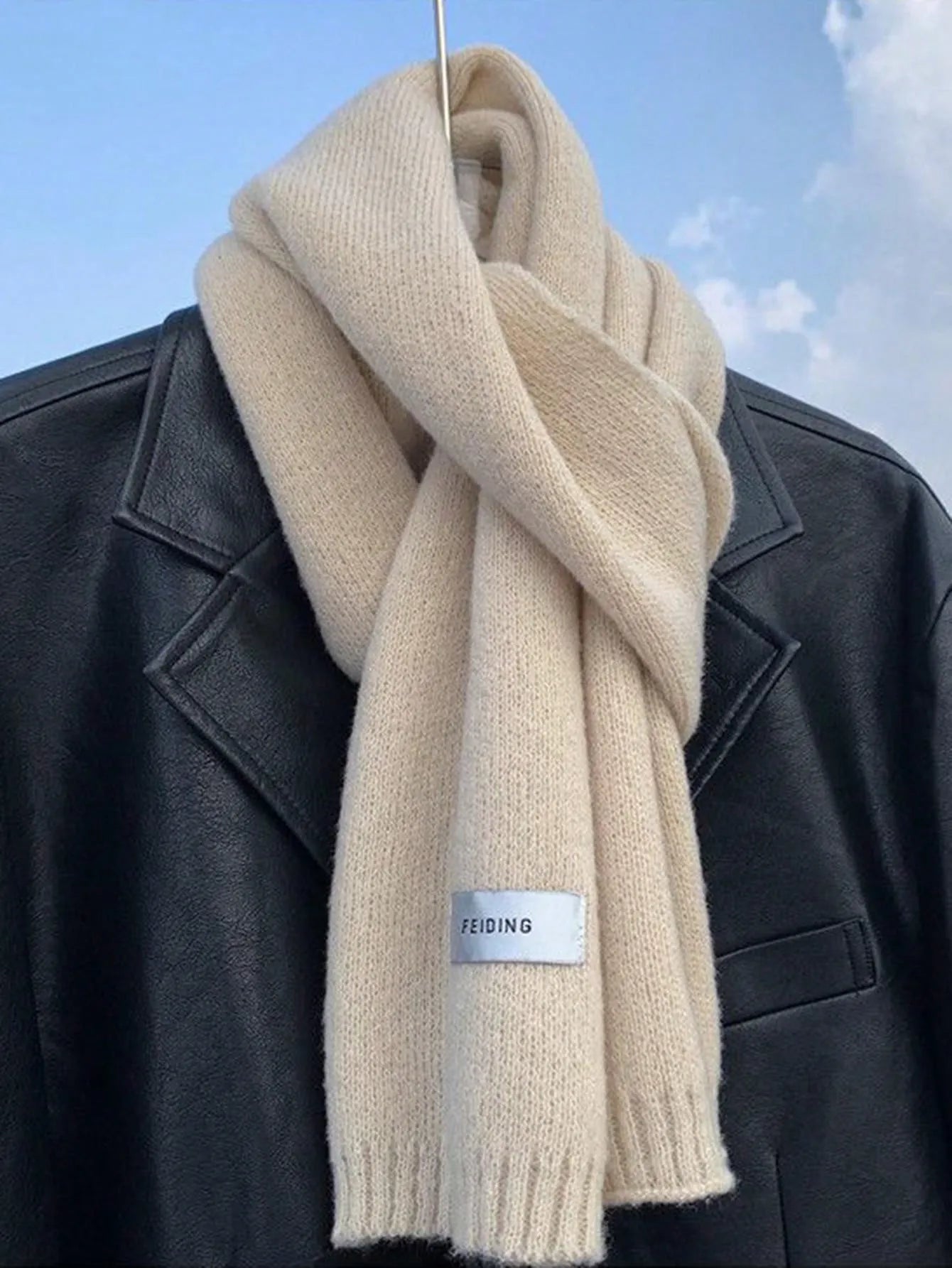 1 Piece Of Women's Solid Color Knitted Warm And Thickened Versatile Decorative Scarf Neck Gaiter Suitable For Winter