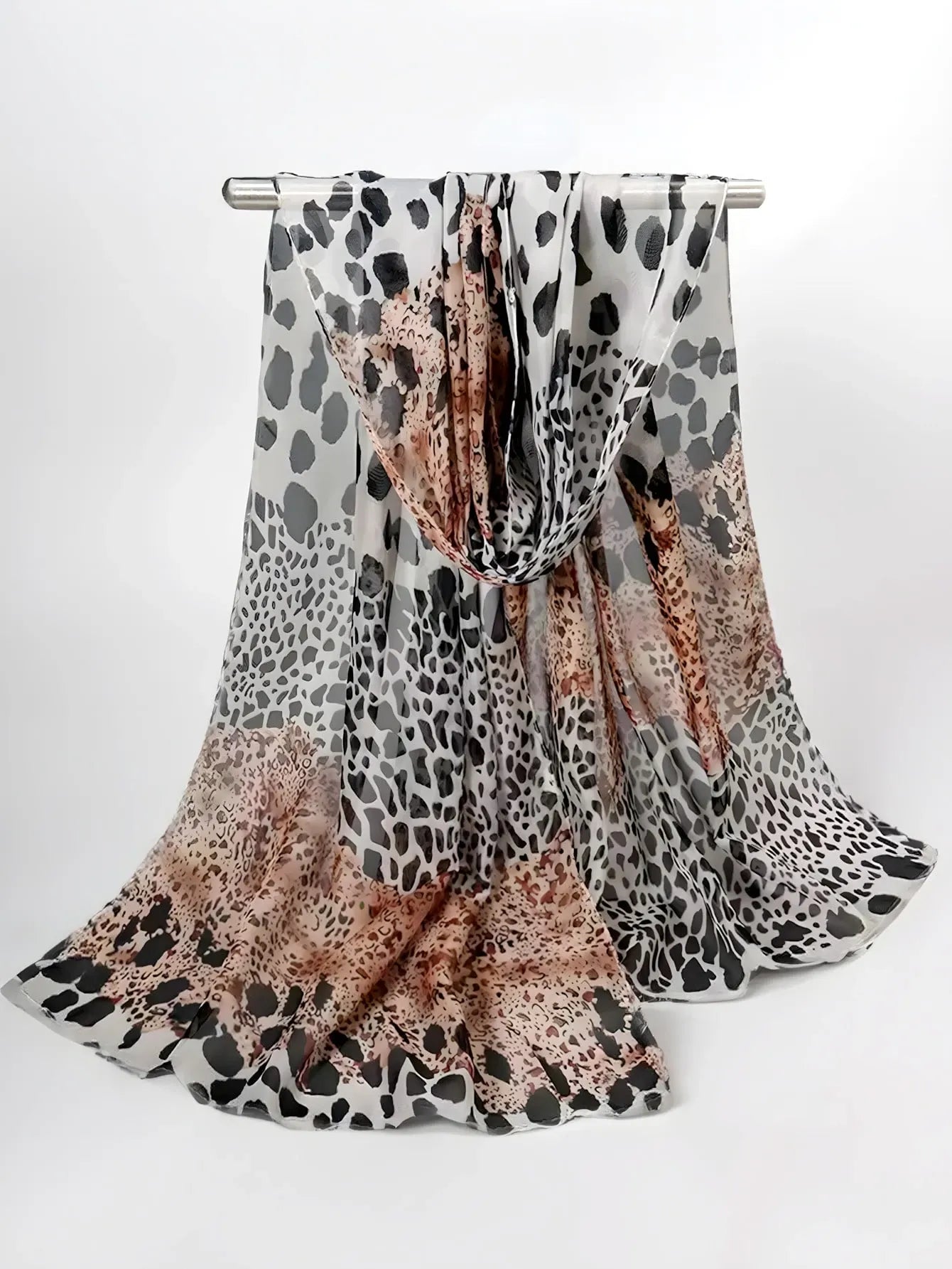 1pc Fashion Women's Floral Print Chiffon Scarf, Lightweight & Versatile Daily Wear, Spring Season