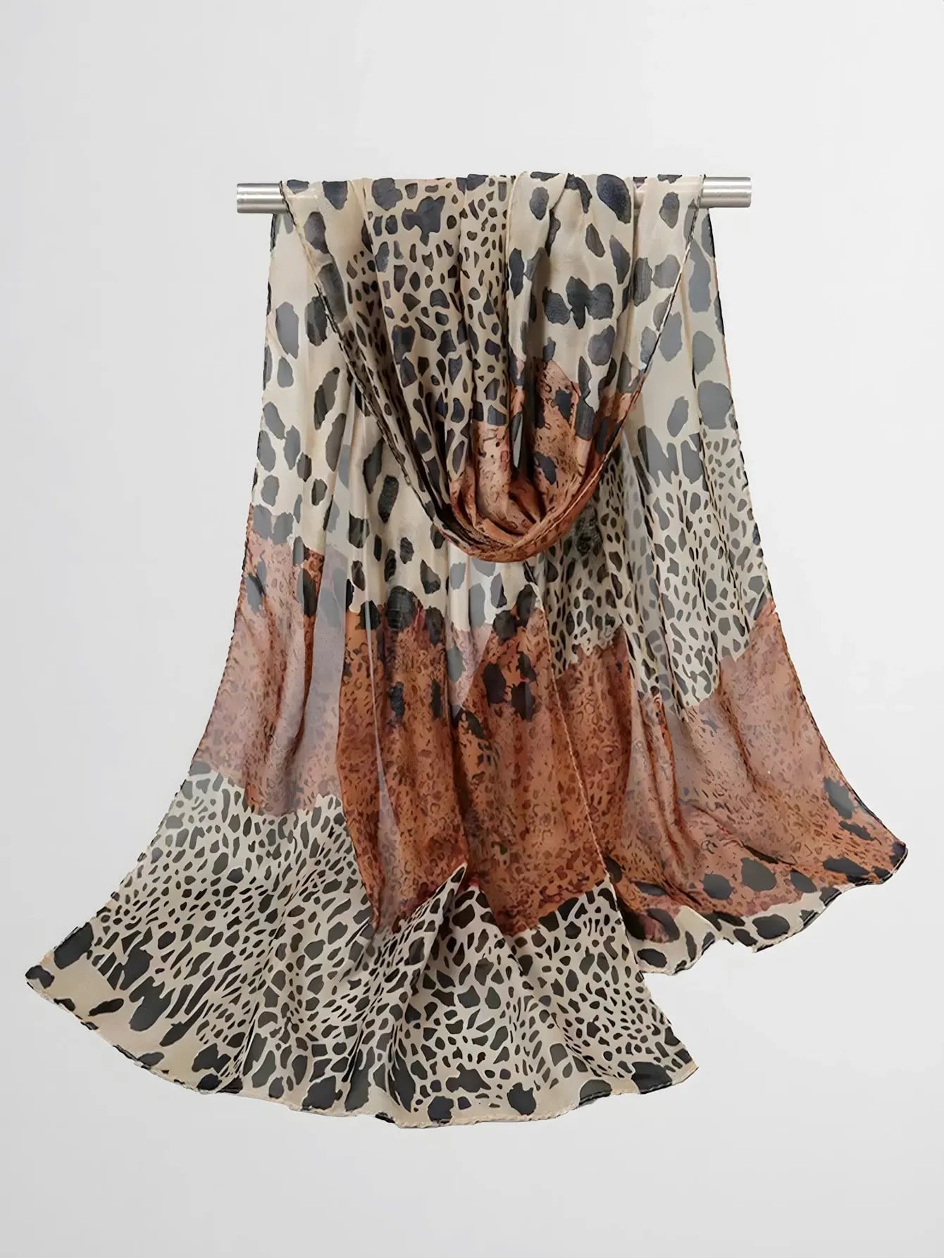 1pc Fashion Women's Floral Print Chiffon Scarf, Lightweight & Versatile Daily Wear, Spring Season